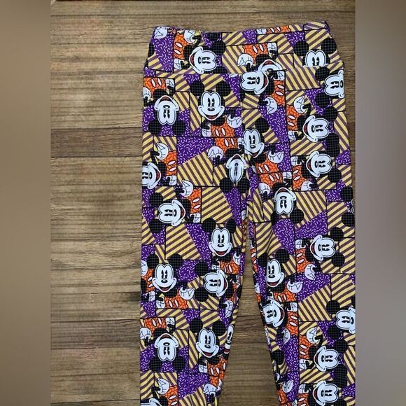 LuLaRoe Tween Leggings • Disney’s Mickey • Purple Retro Designs • Adult 00-0 - Picture 2 of 12